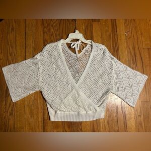 Hippie Rose Cream V-Neck Sweater